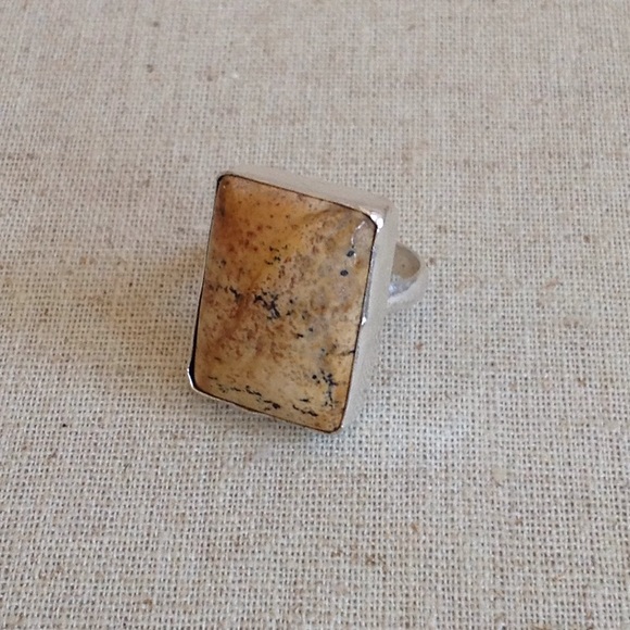 Jewelry - 925 Sterling Silver Overlay Jasper Gemstone Ring 7 Jewelry - 925 Sterling Silver Overlay Jasper Gemstone Ring 7